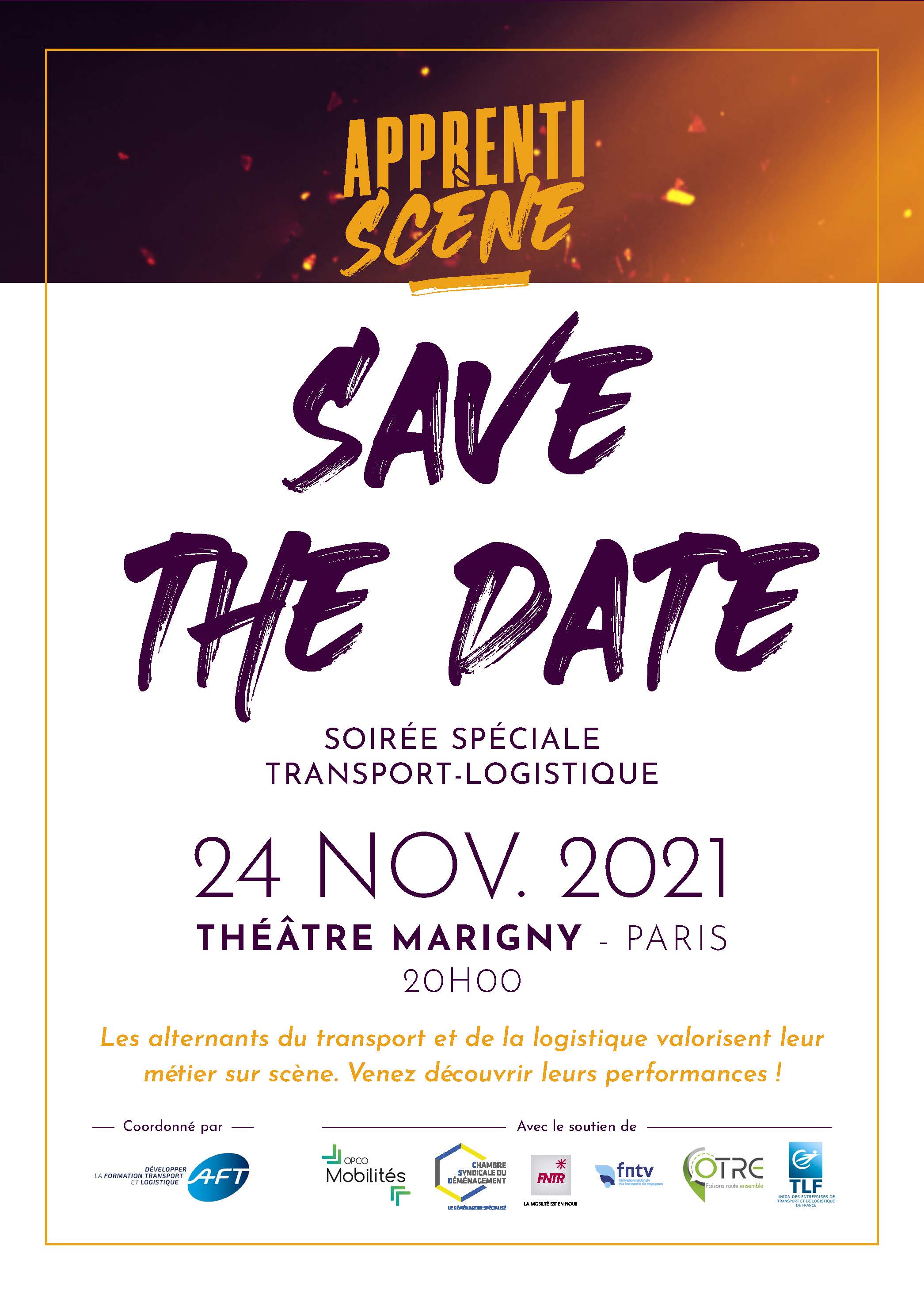 Save the date Apprentiscène Transport Logistique 2021