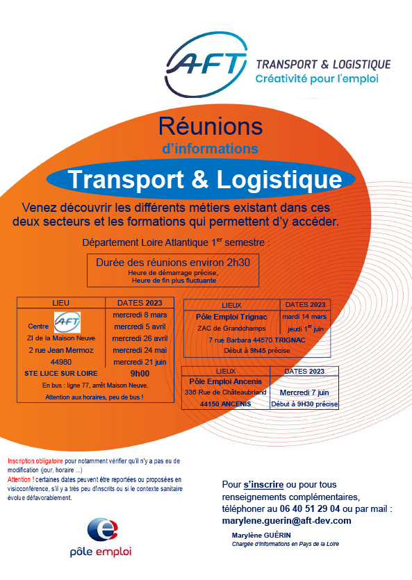 Les réunions Infos Métiers de l’AFT en Pays de la Loire !