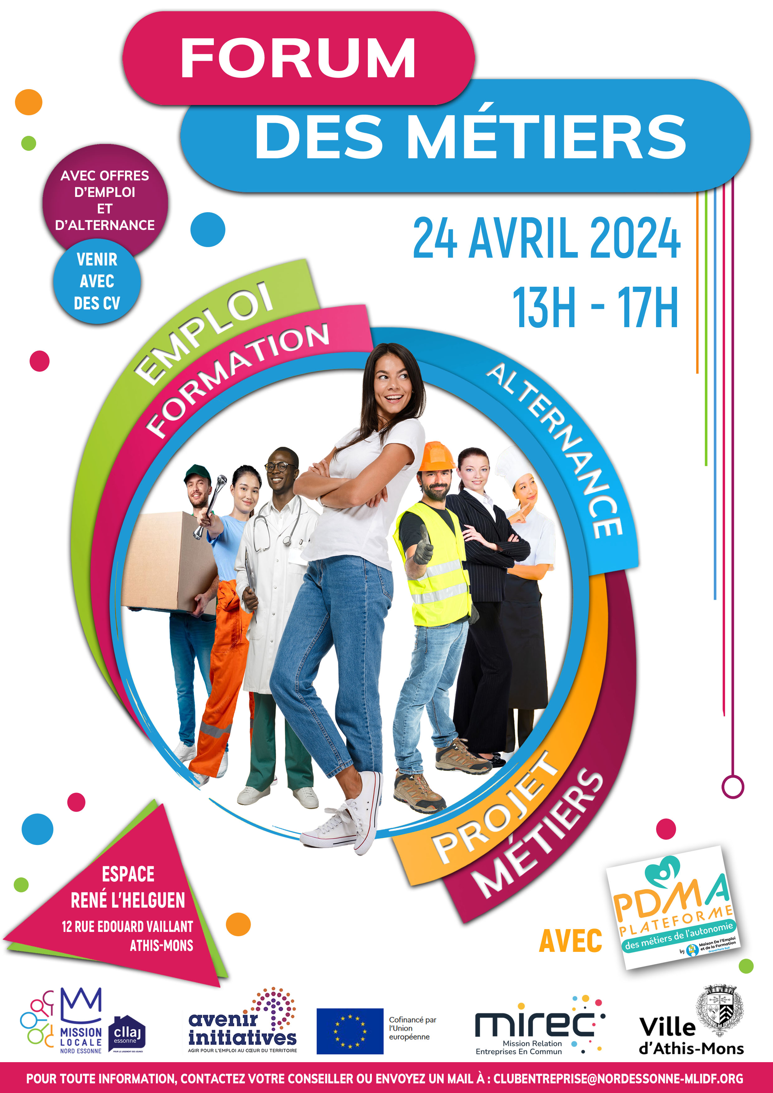 Mercredi 24 avril : Forum des métiers à Athis Mons