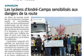 Remise du prix : un chèque de 500 euros à l'ordre du Lycée CAMPA de Jurançon