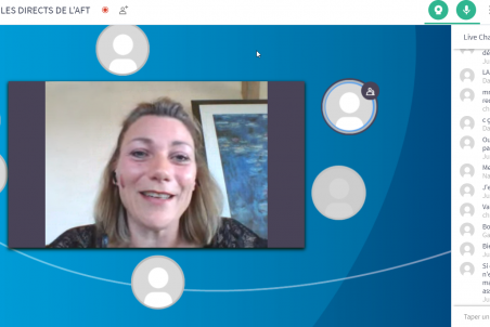 Capture d'écran du webinar Dialogue avec un Pro de l'AFT avec Valérie Albouy