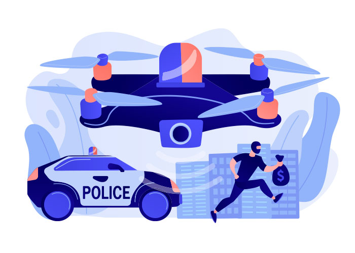 illustration de drone policier